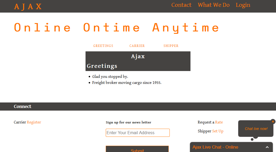 Ajax Transport Home Page