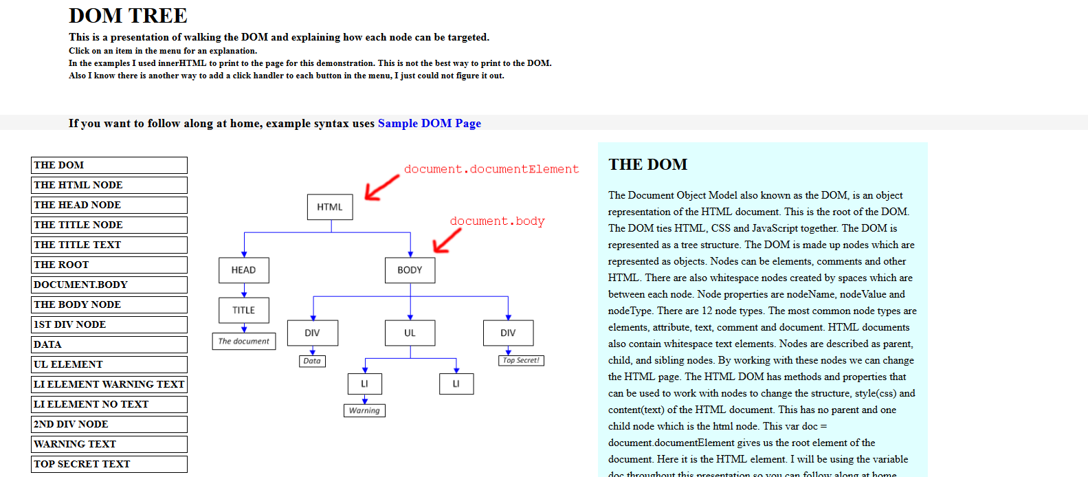 The Dom Document Object Model